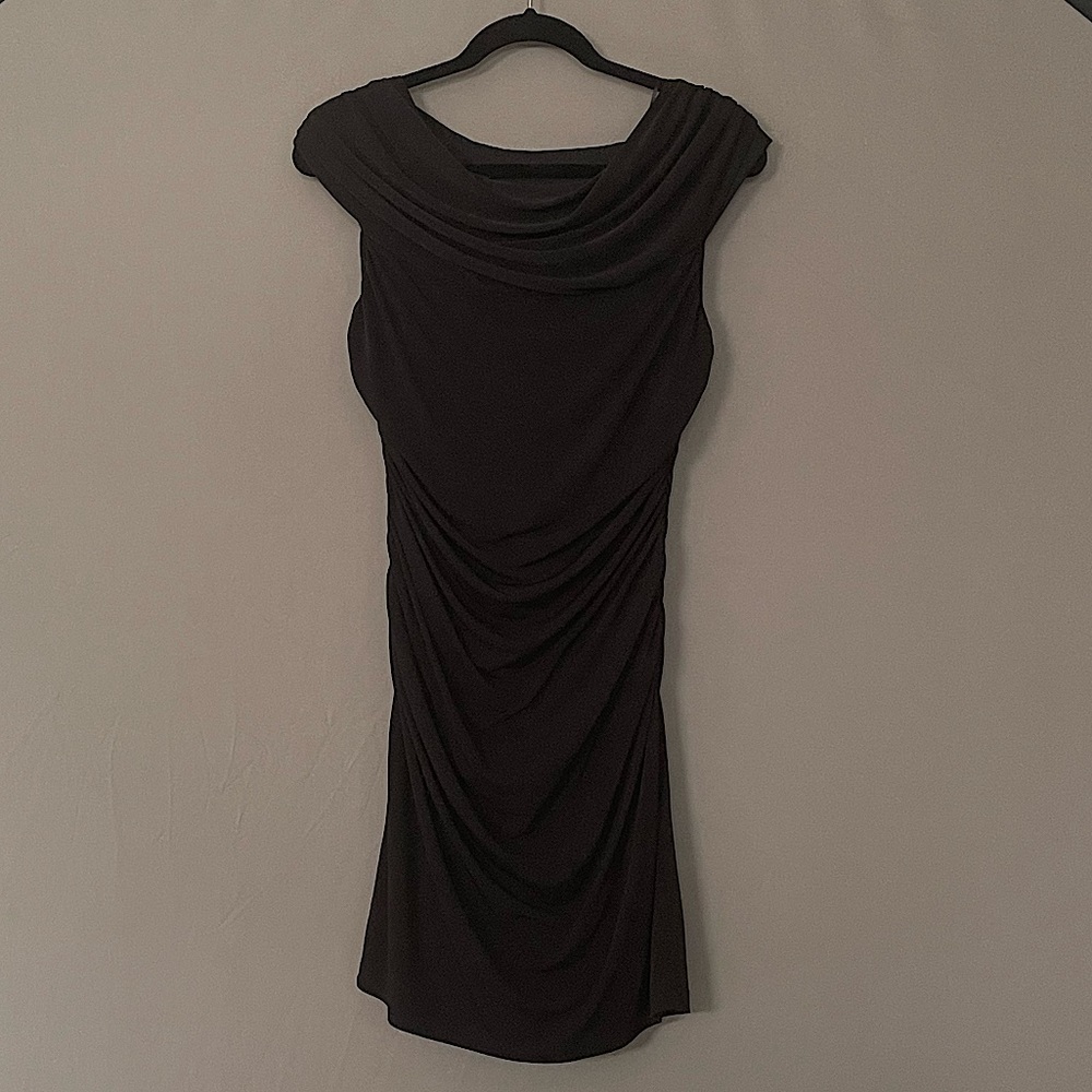Spense, Black Ruched Bodycon Dress, Size 8